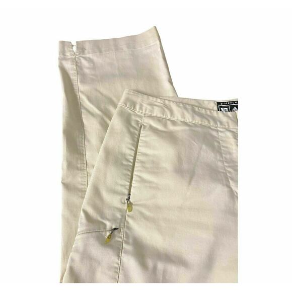 Adidas Women's Ivory Sz 8 Capri Pant Golf Club Slim Fit Stretch Pockets Chino - Picture 3 of 11